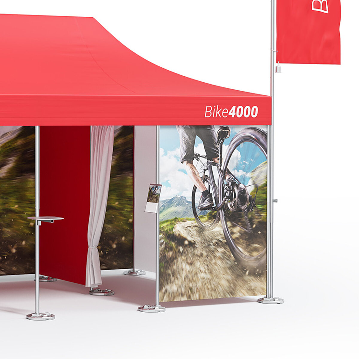 Create space within space with cubicles. A cabin creates demarcated space in a folding tent as an accessory.